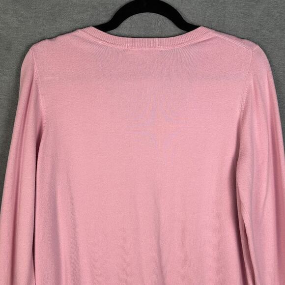 Boden Sweater Womens Large Pink V Neck Preppy Career Minimalist Stretch Comfort - Picture 5 of 12